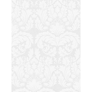 Jan Damask Paintable White Wallpaper