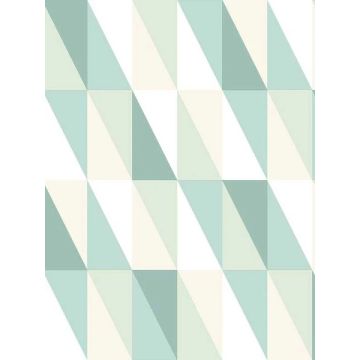 Inez Geometric Teal Wallpaper