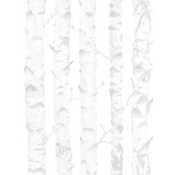 Birdie Birch Grey Wallpaper