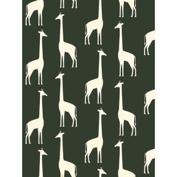 Vivi Giraffe Green Wallpaper