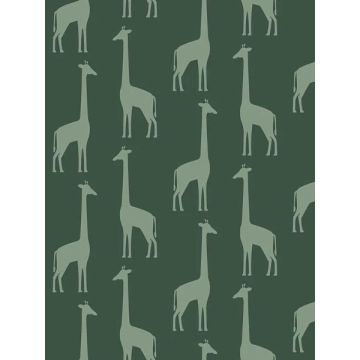 Vivi Giraffe Teal Wallpaper