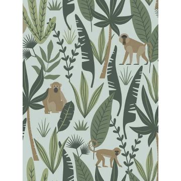 Kiki Monkeys Green Wallpaper