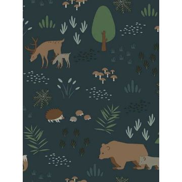 Finola Bears Dark Blue Wallpaper