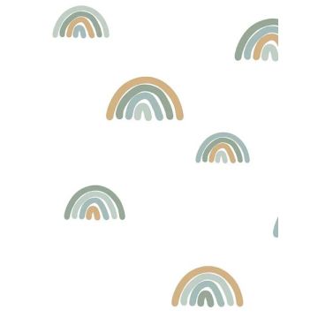 Joss Rainbow Teal Wallpaper