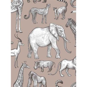 Kenji Safari Light Brown Wallpaper