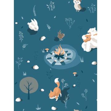 Jesper Campfire Blue Wallpaper