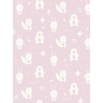 Bitsy Woodland Pink Wallpaper