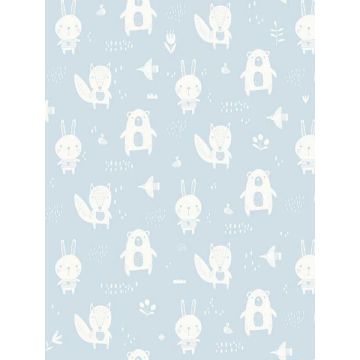 Bitsy Woodland Sky Blue Wallpaper