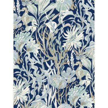Kelp Garden Tropical Reef Navy Wallpaper