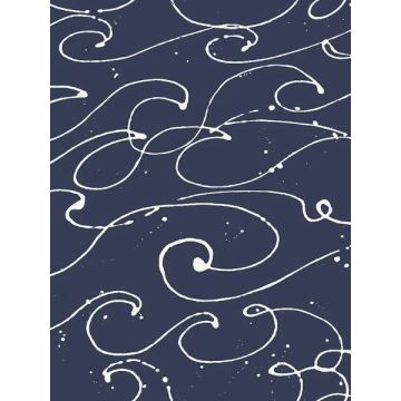 Kuroshio Ocean Wave Navy Wallpaper