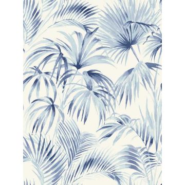 Manaus Palm Frond Blue Wallpaper