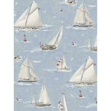 Leeward Sailboat Light Blue Wallpaper