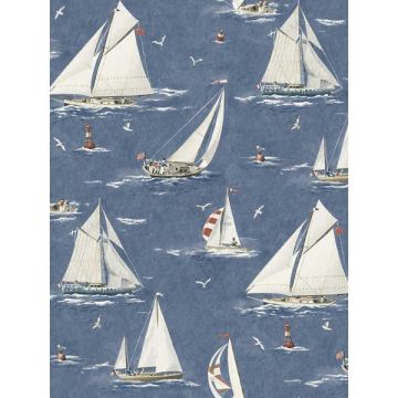 Leeward Sailboat Navy Wallpaper