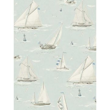 Leeward Sailboat Aqua Wallpaper
