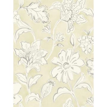 Plumeria Floral Trail Yellow Wallpaper