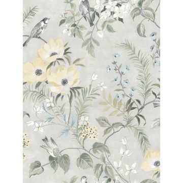 Frederique Bloom Grey Wallpaper