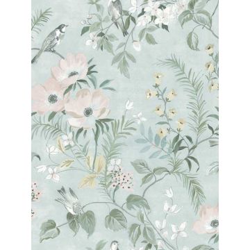 Frederique Floral Mint Wallpaper