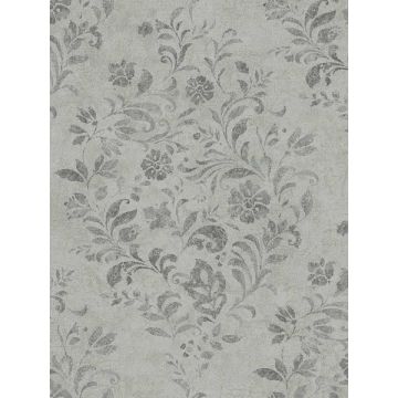 Isidore Scroll Grey Wallpaper