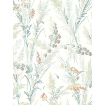 Hillaire Meadow Teal Wallpaper