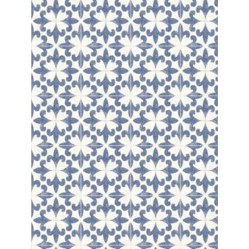 Remy Fleur Tile Blue Wallpaper