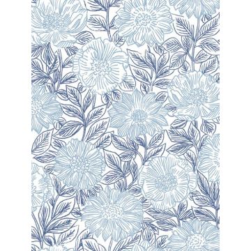 Faustin Floral Navy Wallpaper