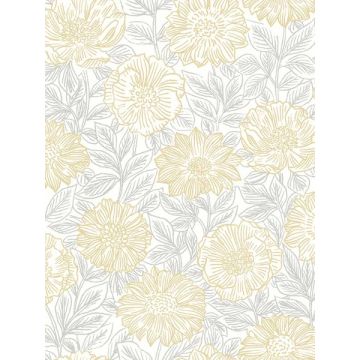Faustin Floral Yellow Wallpaper