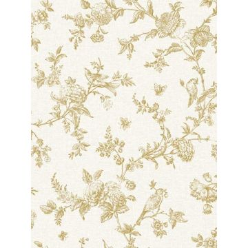 Nightingale Floral Trail Wheat Wallpaper