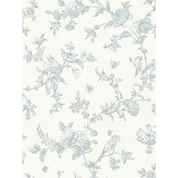 Nightingale Floral Trail Seafoam Wallpaper