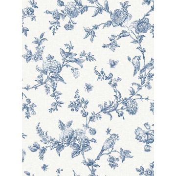 Nightingale Floral Trail Navy Wallpaper