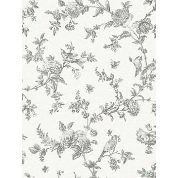 Nightingale Floral Trail Charcoal Wallpaper