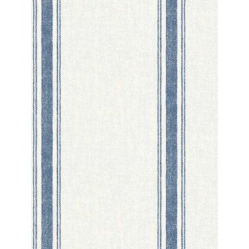 Linette Fabric Stripe Navy Wallpaper