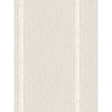 Linette Fabric Stripe Beige Wallpaper