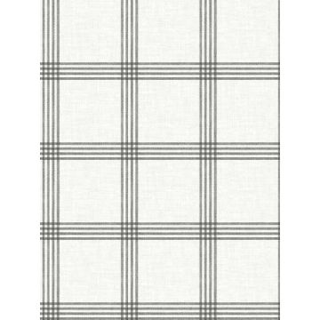 Twain Plaid Charcoal Wallpaper