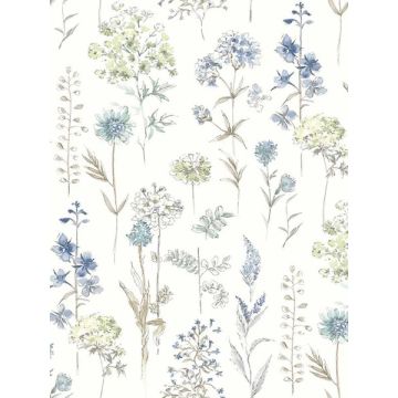 Bergamot Wildflower Sea Green Wallpaper