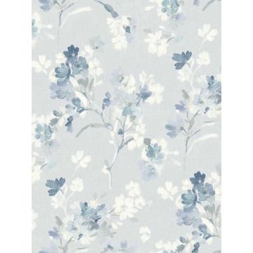 Azalea Floral Branches Light Blue Wallpaper