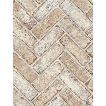Canelle Brick Herring Rust Wallpaper