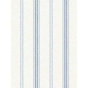 Lovage Linen Stripe Blue Wallpaper