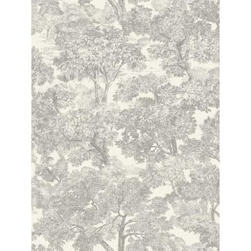 Spinney Toile Grey Wallpaper
