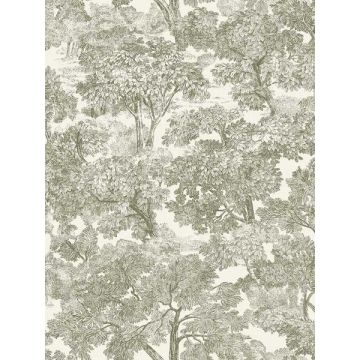 Spinney Toile Green Wallpaper
