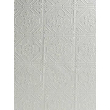 Brooklyn Tin Paintable White Wallpaper
