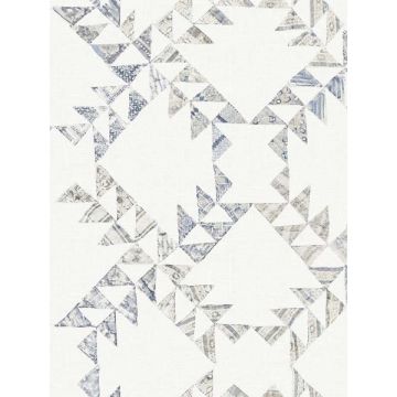 Scrap Quilt Denim Wallpaper