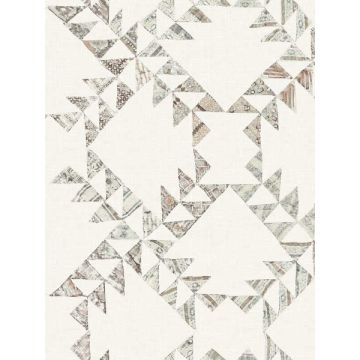 Scrap Quilt Light Brown Wallpaper