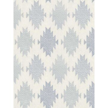 Stitched Heirloom Indigo Wallpaper