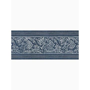 Carved Floral Blue Border