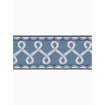 Scalloped Ribbon Blue Border
