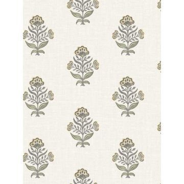 Hollyhock Floral Crest Honey Wallpaper