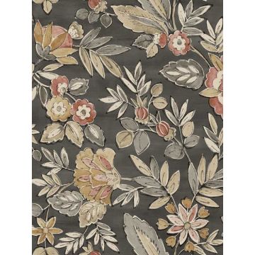 Begonia Floral Trail Black Wallpaper