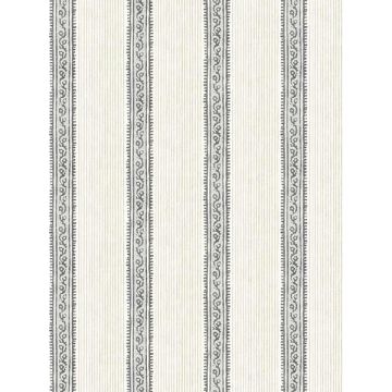 Mandevilla Vine Stripe Black Wallpaper