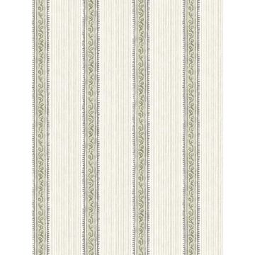 Mandevilla Vine Stripe Green Wallpaper