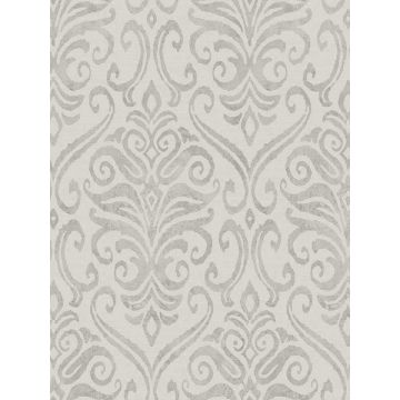 Adavu Damask Grey Wallpaper